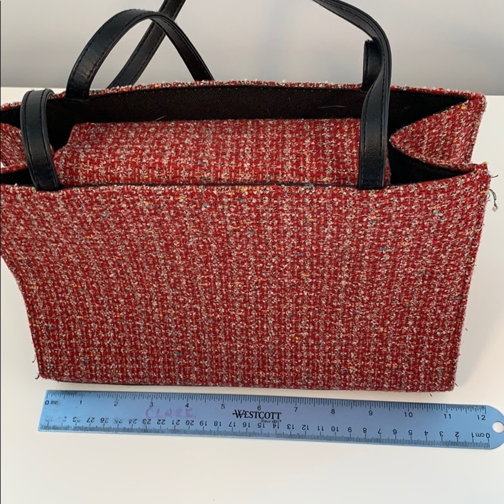 Red Patterned Structured Purse. - image 5